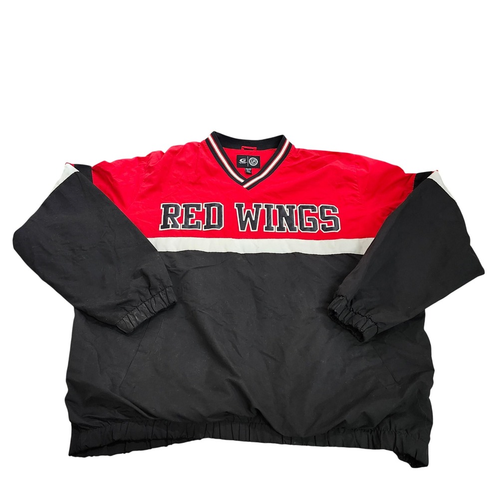 DETROIT RED WINGS MENS XXL RED NHL HOCKEY PULLOVER WINDBREAKER G-III SPORTS EUC